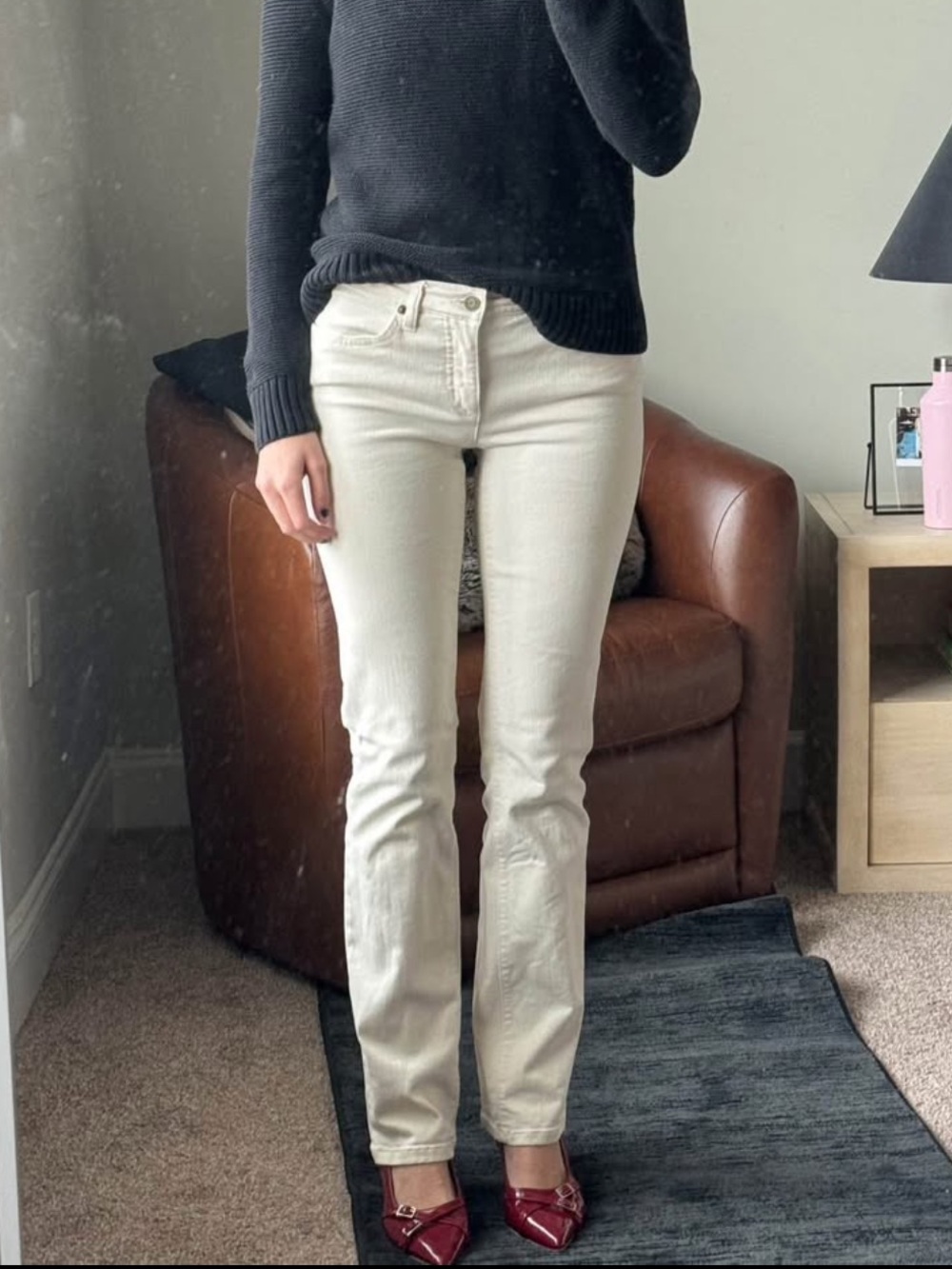 Lauren Ralph Lauren Straight Leg Jeans - Cream